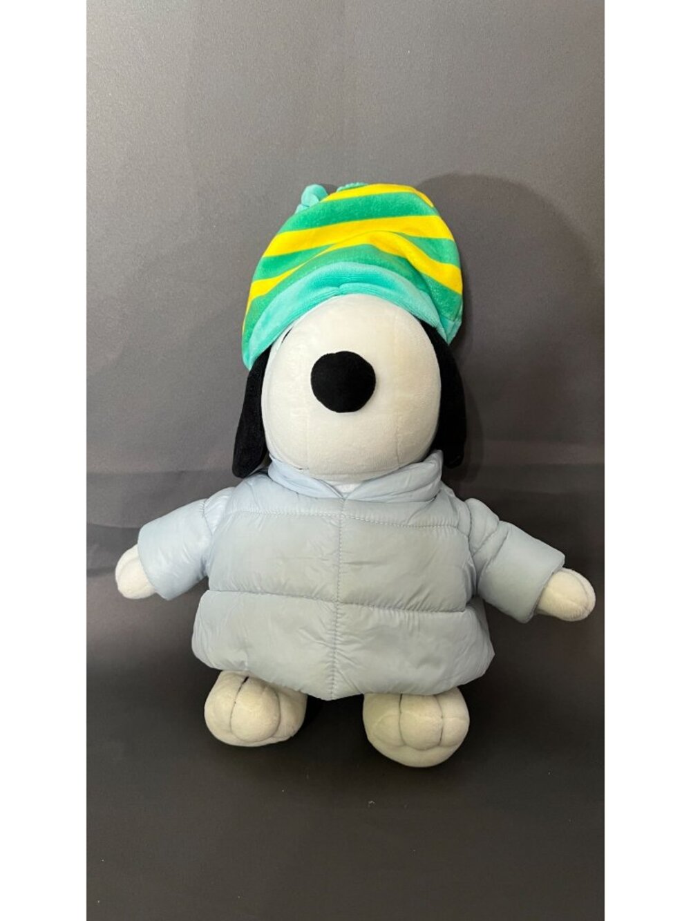 Peanuts Snoopy Plush With Blue Jacket & Green Striped Hat By Ruz 2023 14 Inches